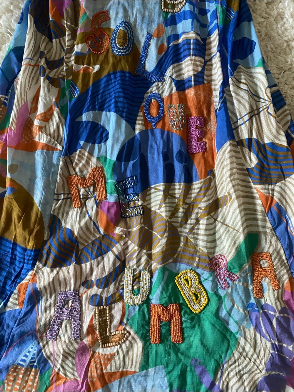 Anthropologie Celandine Beaded Market Stall Multi-Color Printed Maxi Dress - Picture 7 of 7